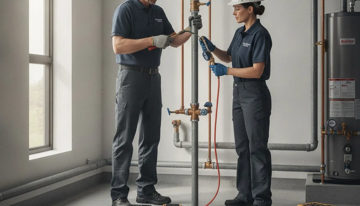 Palm Springs, CA plumber repairing a home plumbing fixture for same-day service